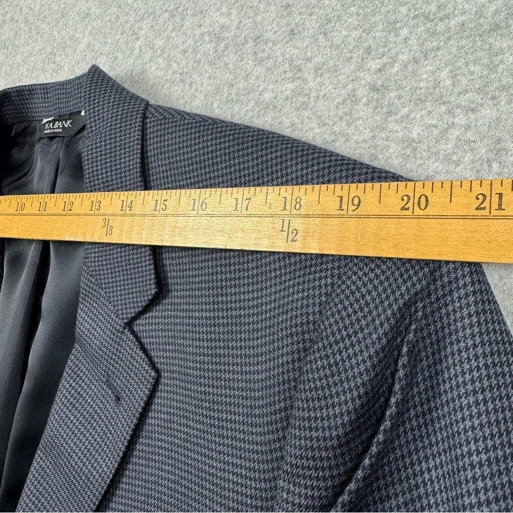 Jos. A. Bank Navy Houndstooth Blazer Jacket Sport Coat 10%‎ Wool Mens 44L